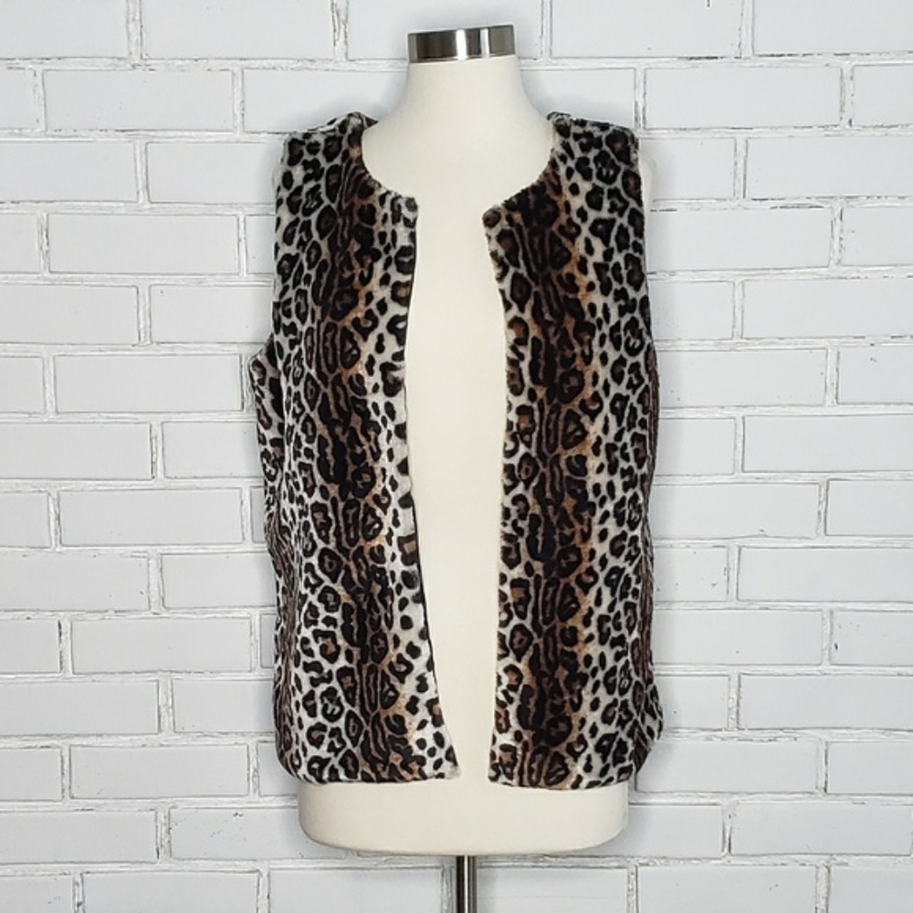 NWT [Jon & Anna] Faux Fur Leopard Print Vest